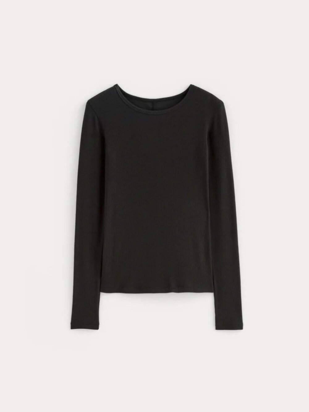 Everlane The Luxe Rib Long-Sleeve Crew in black
